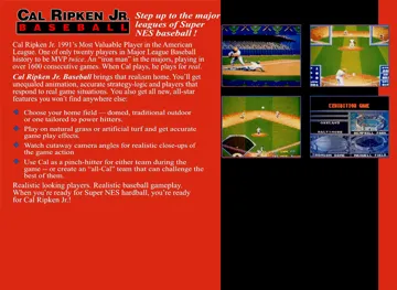 Cal Ripken Jr. Baseball (Europe) box cover back